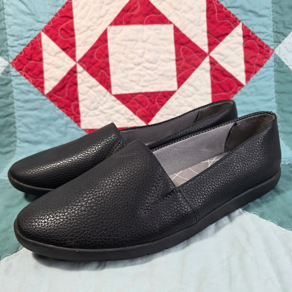 Lifestride Heidi Loafers Women 11M Black Faux Leather Comfort Slip On